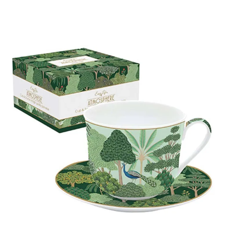 Tasses-Easy Life WOODLAND coffret déjeuner 40cl en porcelaine