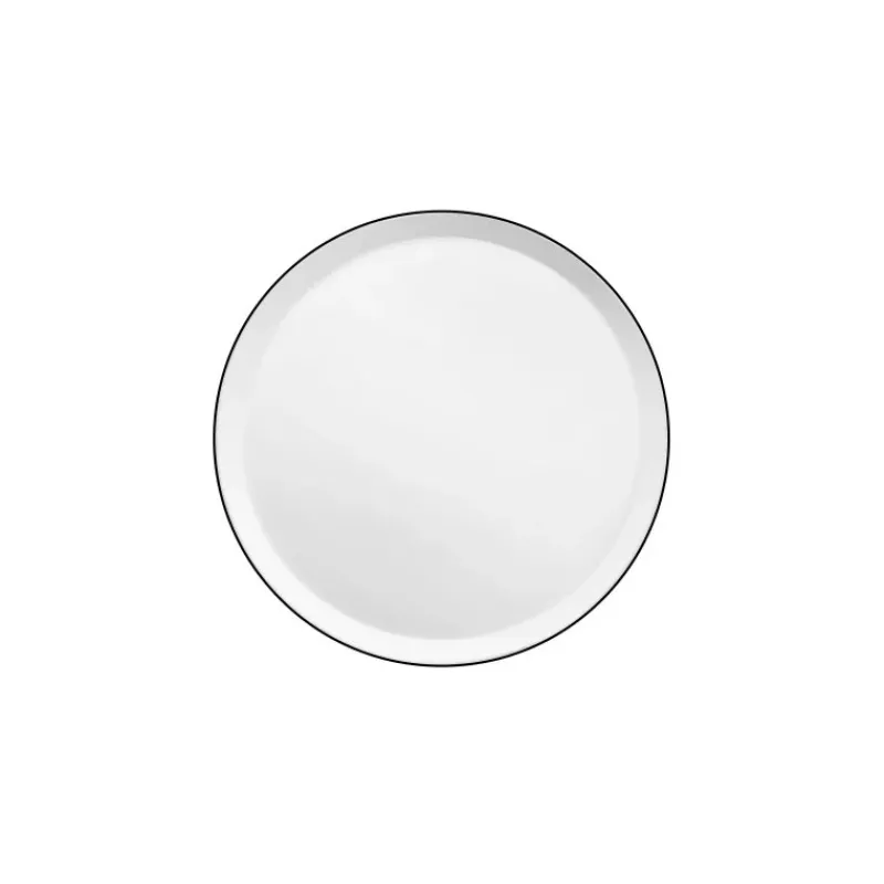 Assiettes Plates-Mu00e9dard de NOBLAT YAKA Porcelaine Blanche Assiette Plate D27 Médard de NOBLAT Liseret NOIR