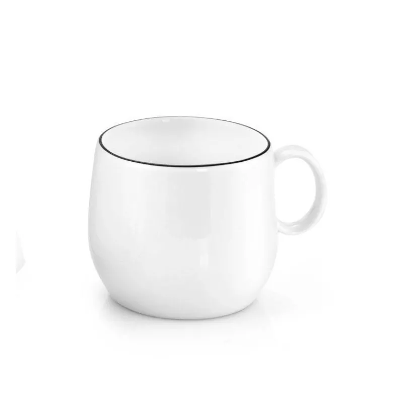 Tasses-Mu00e9dard de NOBLAT YAKA Porcelaine Blanche Tasse 20cl Médard de NOBLAT Liseret NOIR
