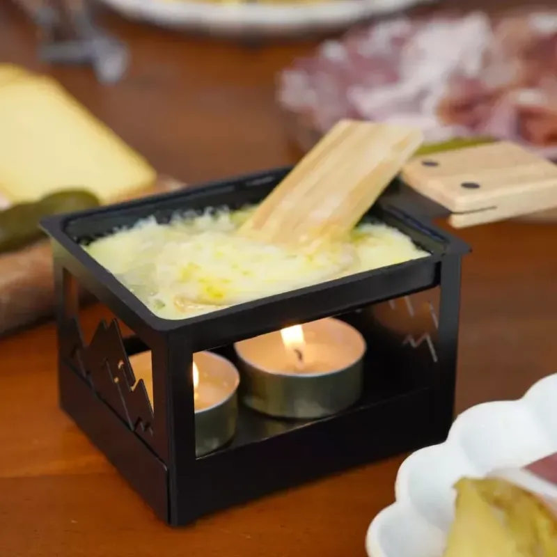 Fondues-COOKUT YETI Raclette à la bougie individuelle  Noir