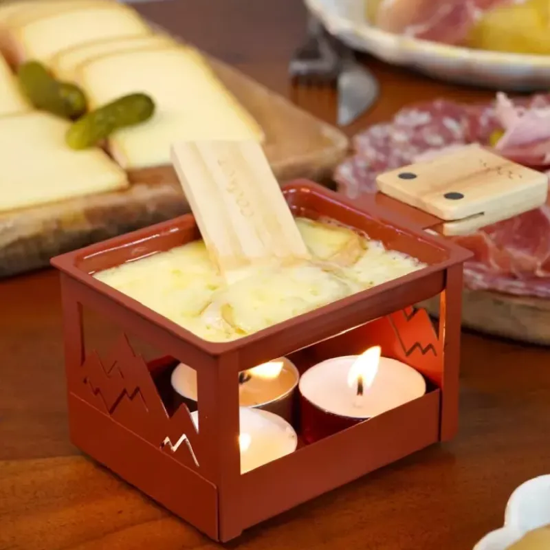 Fondues-COOKUT YETI Raclette à la bougie individuelle  Rouge